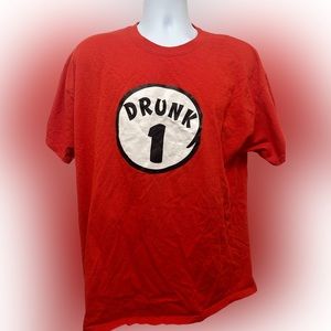 The Cat In The Hat  Drunk 1 Shirt Gildan Brand  Size XL